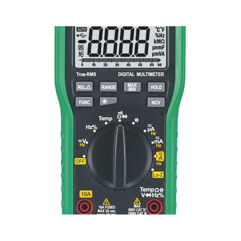 Multimetro Modos MULTÍMETRO 1000V VOLT AC/DC, CORRIENTE AC/DC, TRMS, TEMPERATURA, NCV ...