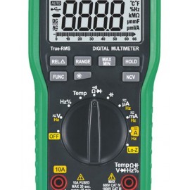 MULTÍMETRO 1000V VOLT AC/DC, CORRIENTE AC/DC, TRMS, TEMPERATURA, NCV, MODO IMPEDANCIA BAJA