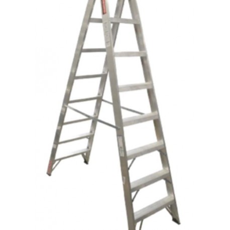 ESCALERA TIJERA DOBLE AL DE 10 PELDAÑOS TIPO II  102 Kg COLOR ALUMINIO