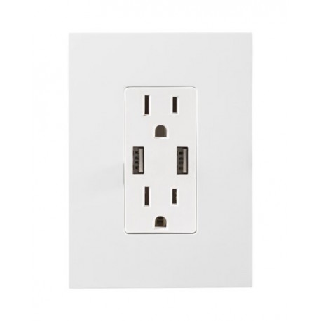 CONTACTO DUPLEX  2xUSB 2.1 AMP CON PLACA ZENIT BLANCA INCLUIDA ZENIT