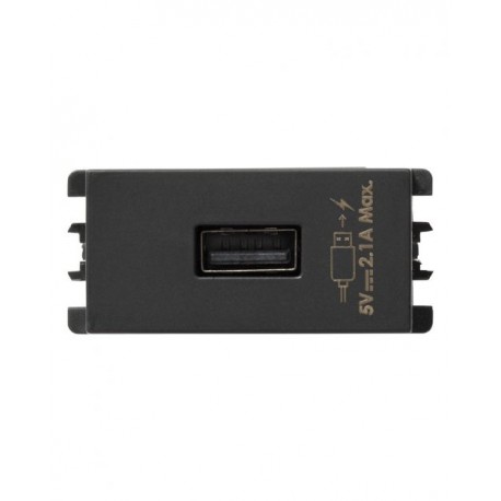 CARGADOR USB 1 MOD GRAFITO S26 | Simon 26 | CODIGO 2601097-038