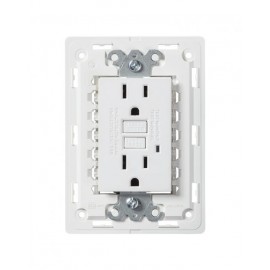 TOMA CORRIENTE DUPLEX ICFT C/CHASIS BLANCO S26 | Simon 26 | CODIGO 2600425-030