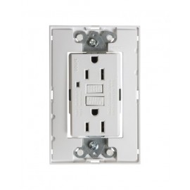 TOMA DE CORRIENTE DUPLEX FALLA A TIERRA ICFT CON CHASIS Y SIN PLACA BLANCO | Simon 25 | CODIGO 25425-30
