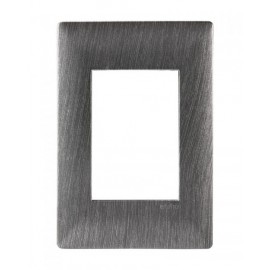 PLACA  3 VENTANAS METALIZADO ACERO OSCURO | ALPHA | ESTEVEZ