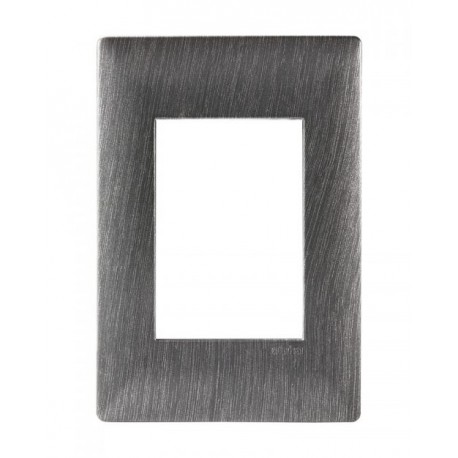 PLACA  3 VENTANAS METALIZADO ACERO OSCURO | ALPHA | ESTEVEZ