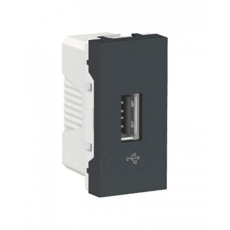 Toma USB 2.0 para transmisión de datos. Grafito