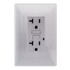 CONTACTO DUPLEX FALLA A TIERRA (GFCI) CON PLACA SILVER INCLUIDA ALPHA