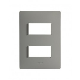 PLACA 2MODULOS S/CHASIS  – GRIS PLOMO S26 | Simon 26 | CODIGO 2600612-035