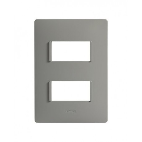 PLACA 2MODULOS S/CHASIS  – GRIS PLOMO S26 | Simon 26 | CODIGO 2600612-035