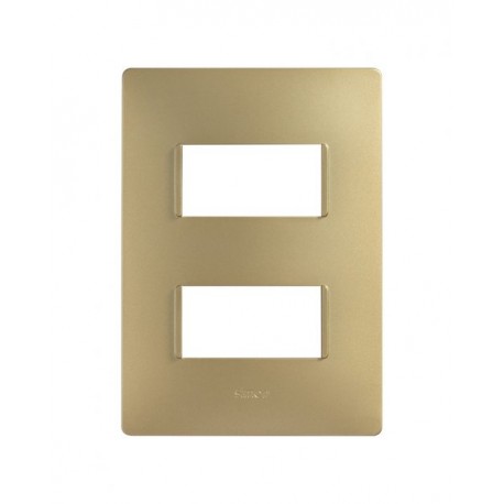 PLACA 2MODULOS S/CHASIS  – ORO MATE S26 | Simon 26 | CODIGO 2600612-066