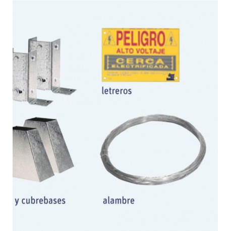 KIT ADICIONAL DE POSTE PARA 12 MTS DE BARDA INCLUYE 4 POSTES 4 BASES 4 CUBIERTAS 24 AISLADORES