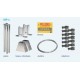 KIT ADICIONAL DE POSTE PARA 12 MTS DE BARDA INCLUYE 4 POSTES 4 BASES 4 CUBIERTAS 24 AISLADORES