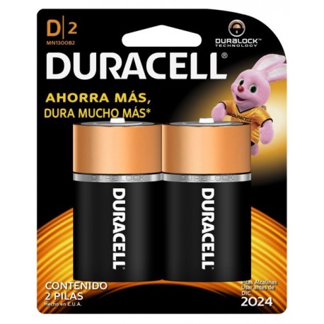 PILA ALCALINA  TAMAÑO “D” BLISTER CON 2 PZAS MCA DURACEL