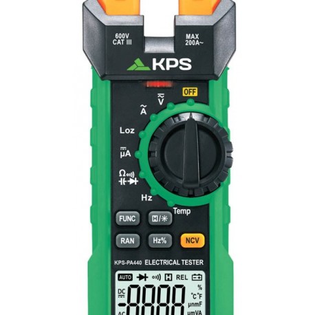 PINZA MAXILAR ABIERTO 200A CORRIENTE AC/DC MILIAMPERES, VOLT AC/DC, TEMP, NCV