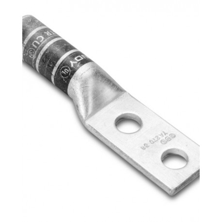 Zapata Terminal De Cobre Cal. Del Con. 350 Mcm Cañon Largo Con 2 Perforaciones De 3/8 Mca. Burndy