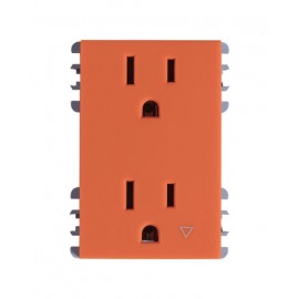 TOMA CORRIENTE DUPLEX TIERRA AISLADA NARANJA S26 | Simon 26 | CODIGO 2600426-133