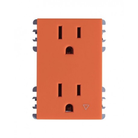 TOMA CORRIENTE DUPLEX TIERRA AISLADA NARANJA S26 | Simon 26 | CODIGO 2600426-133