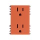 TOMA CORRIENTE DUPLEX TIERRA AISLADA NARANJA S26 | Simon 26 | CODIGO 2600426-133