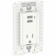 Toma de corriente 2P+T con 2 cargadores USB 2.1 A. 15A 127Vca. Blanco