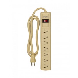 1176V | BARRA MULTICONTACTO MARFIL C/PROTECCION PICOS VOLTAJE, 7 SALIDAS, 15A, 125V, NEMA 5-15T | ARROW HART