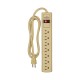 1176V | BARRA MULTICONTACTO MARFIL C/PROTECCION PICOS VOLTAJE, 7 SALIDAS, 15A, 125V, NEMA 5-15T | ARROW HART