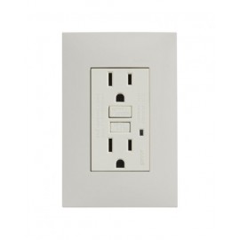 TOMA DE CORRIENTE DUPLEX FALLA A TIERRA ICFT CON CHASIS Y CON PLACA MARFIL | Simon 25 | CODIGO 25425-61