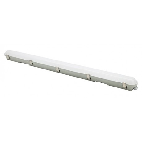 A Luminario Waterproof – Essential LED de 38W con flujo luminoso de 4300lm, CCT 6500K, Longitud 1200mm,  120-277V~
