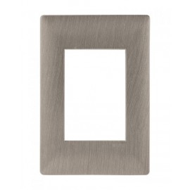 PLACA  3 VENTANAS METALIZADO ACERO CLARO | ALPHA | ESTEVEZ