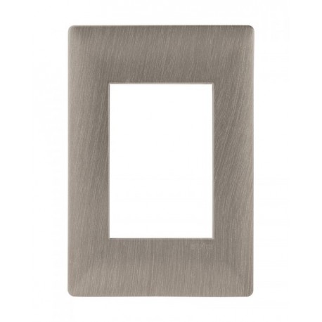 PLACA  3 VENTANAS METALIZADO ACERO CLARO | ALPHA | ESTEVEZ