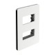 PLACA 2 MODULOS BLANCA CHASIS NEGRO UNNO