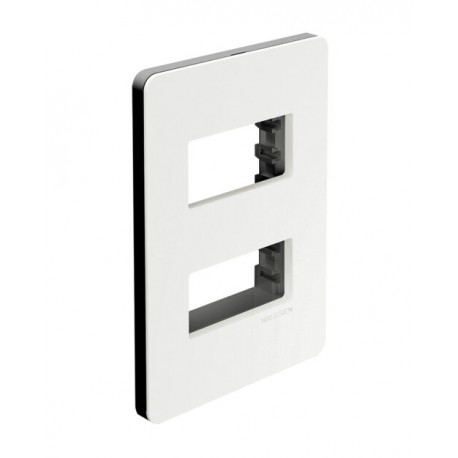 PLACA 2 MODULOS BLANCA CHASIS NEGRO UNNO
