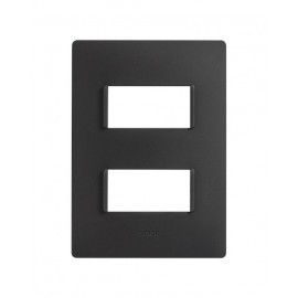 PLACA 2 MODULOS C/CHASIS – GRAFITO/BLANCO S26 | Simon 26 | CODIGO 2600612-138