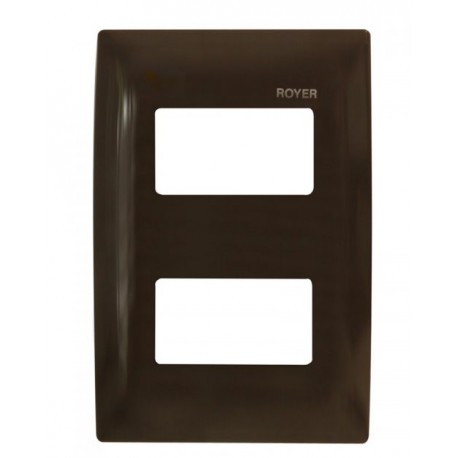 PLACA 2 MÓDULOS DISTANCIADOS CHOCOLATE | ROYER 100