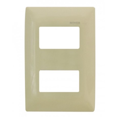 PLACA 2 MÓDULOS DISTANCIADOS MARFIL | ROYER 100