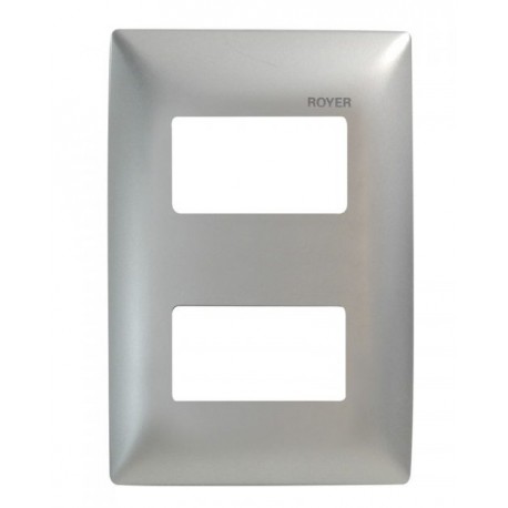 PLACA 2 MÓDULOS DISTANCIADOS PLATA | ROYER 100