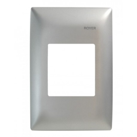 PLACA 2 MÓDULOS JUNTOS PLATA | ROYER 100