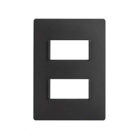 PLACA 2MODULOS S/CHASIS  – NEGRO AZABACHE S26 | Simon 26 | CODIGO 2600612-071