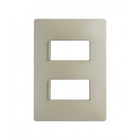 PLACA 2MODULOS S/CHASIS  – ORO BLANCO S26 | Simon 26 | CODIGO 2600612-034