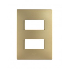 PLACA 2MODULOS S/CHASIS  – ORO MATE S26 | Simon 26 | CODIGO 2600612-066