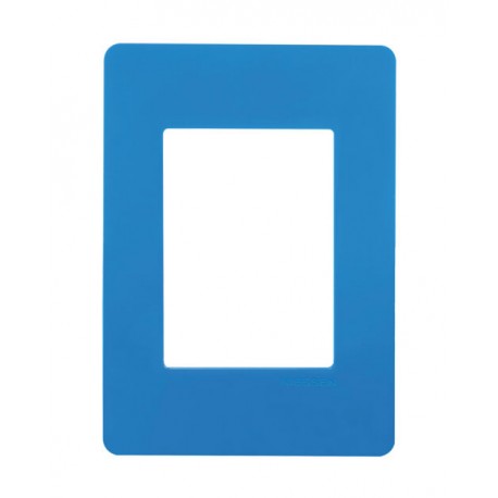 PLACA 3 MODULOS AZUL CHASIS BLANCO UNNO