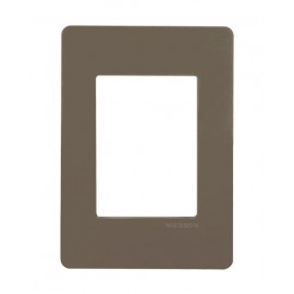 PLACA 3 MODULOS CHOCOLATE CHASIS BLANCO UNNO