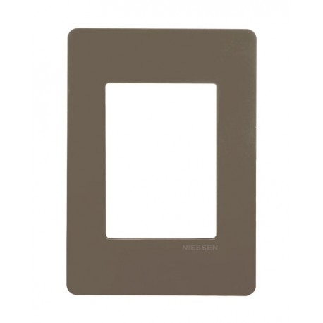PLACA 3 MODULOS CHOCOLATE CHASIS BLANCO UNNO