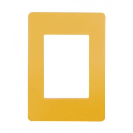 PLACA 3 MODULOS MOSTAZA CHASIS BLANCO UNNO