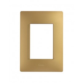 PLACA 3MODULOS S/CHASIS  – ORO MATE S26 | Simon 26 | CODIGO 2600613-066