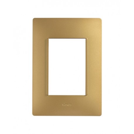 PLACA 3MODULOS S/CHASIS  – ORO MATE S26 | Simon 26 | CODIGO 2600613-066