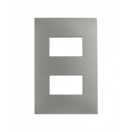 PLACA ALUMINIO MATE DE 2 MODULOS | Simon 25 | CODIGO 25612-63