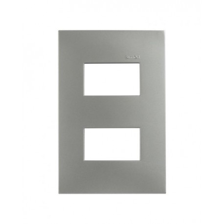 PLACA ALUMINIO MATE DE 2 MODULOS | Simon 25 | CODIGO 25612-63