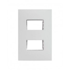 PLACA BLANCA DE 2 MODULOS CON CHASIS | Simon 25 | CODIGO 25612-30