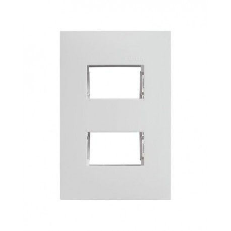 PLACA BLANCA DE 2 MODULOS CON CHASIS | Simon 25 | CODIGO 25612-30