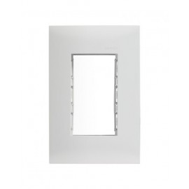 PLACA BLANCA DE 3 MODULOS CON CHASIS | Simon 25 | CODIGO 25613-30